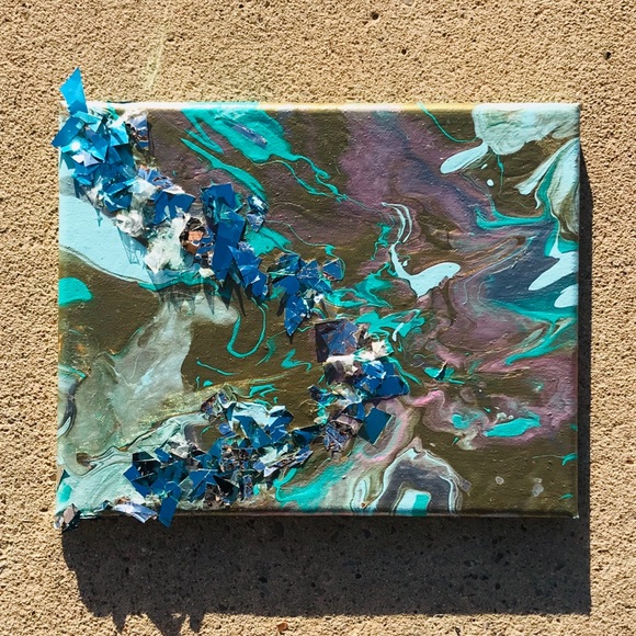 blue and pink abstract mixed artwork - Picture 2 of 13